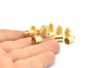 Altın Uç Kapağı, 6 Altın Kaplamalı Pirinç Uç Kapağı, Kablo Ucu, 6 mm Kablo Ucu (7x11 mm) Kapak1 b0019 Q0640