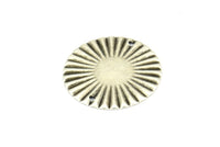 Silver Sun Connector, 10 Antique Silver Plated Brass Round with 2 Holes Connectors (25mm) A0103 H1388