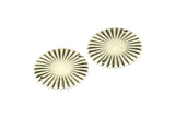 Silver Sun Connector, 10 Antique Silver Plated Brass Round with 2 Holes Connectors (25mm) A0103 H1388