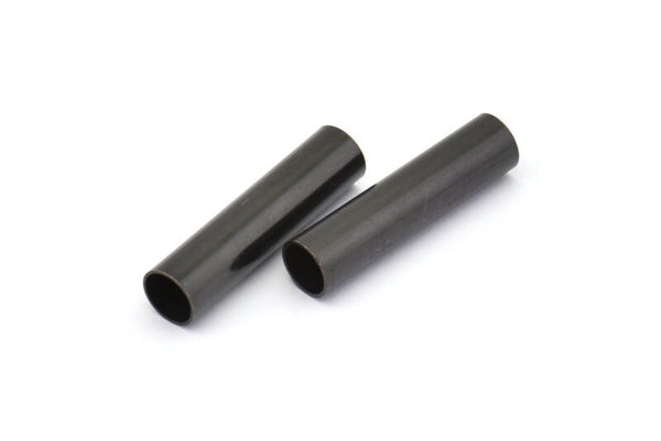 Black Tube Beads, 6 Oxidized Brass Black Tube Findings (29x7mm) BRC184--R030 S838