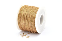 Brass Link Chain, 5m-10m-20m-50m-90m Raw Brass Soldered Chain (1x1.5mm) Z177
