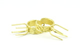 Claw Ring Settings - 2 Raw Brass 4 Claw Ring Blanks For Natural Stones V042