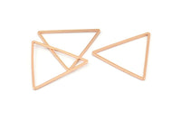 Gül Altın Üçgen Charm, 8 Gül Altın Kaplama Pirinç Açık Üçgen Yüzük Charm (29x1mm) Bs 1070 Q0294