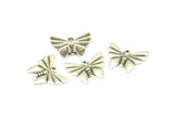 Silver Butterfly Charm, 25 Antique Silver Plated Brass Butterfly Charms With 1 Loop Findings (15x12mm) Brs 1998 A0469