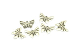 Silver Butterfly Charm, 25 Antique Silver Plated Brass Butterfly Charms With 1 Loop Findings (15x12mm) Brs 1998 A0469