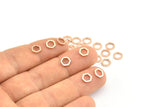 Gül Altın Altıgen Yüzük, 24 Gül Altın Kaplama Pirinç Altıgen Yüzük (6x1mm) D0012