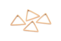 Rose Gold Triangle Charm, 12 Rose Gold Plated Brass Open Triangle Ring Charms (17x1mm) Bs 1025