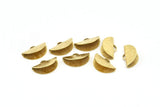 Brass Ribbon Crimp, 50 Raw Brass Textured Ribbon Crimp Ends With 1 Loop, Findings (15x9mm) D0561