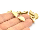 Brass Ribbon Crimp, 50 Raw Brass Textured Ribbon Crimp Ends With 1 Loop, Findings (15x9mm) D0561