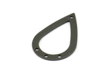Black Drop Charm, 12 Oxidized Brass Black Drop Charms With 4 Holes, Findings (31x20x0.75mm) E043