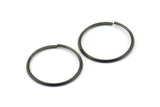 Wire Ear Hoops, 24 Oxidized Brass Black Faceted Wire Hoops, Earring Findings (22x1.3mm) E063