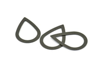 Black Drop Blank, 10 Oxidized Brass Black Drop Blanks, Findings (40x27x0.75mm) E086