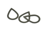 Black Drop Blank, 10 Oxidized Brass Black Drop Blanks, Findings (40x27x0.75mm) E086