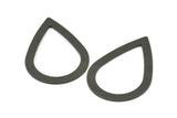 Black Drop Blank, 10 Oxidized Brass Black Drop Blanks, Findings (40x27x0.75mm) E086
