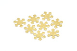 Brass Snowflake Blank, 50 Raw Brass Snowflake Blanks, Earrings, Findings (14x1mm) D0600