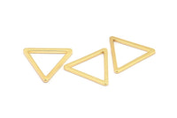 Gold Triangle, 2 Gold Plated Brass Triangle Rings, Rose Gold Charms (27x2mm) D0014 Q0300
