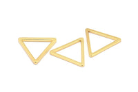 Gold Triangle, 2 Gold Plated Brass Triangle Rings, Gold Charms (27x2mm) D0014 Q0300