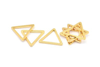 Gold Triangle, 2 Gold Plated Brass Triangle Rings, Gold Charms (27x2mm) D0014 Q0300