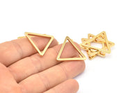 Gold Triangle, 2 Gold Plated Brass Triangle Rings, Gold Charms (27x2mm) D0014 Q0300
