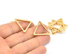 Gold Triangle, 2 Gold Plated Brass Triangle Rings, Gold Charms (27x2mm) D0014 Q0300