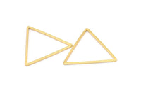 Gold Triangle Charm, 8 Gold Plated Brass Open Triangle Ring Charms (29x1mm) Bs 1070 Q0294