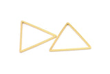 Gold Triangle Charm, 8 Gold Plated Brass Open Triangle Ring Charms (29x1mm) Bs 1070 Q0294