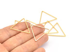 Gold Triangle Charm, 8 Gold Plated Brass Open Triangle Ring Charms (29x1mm) Bs 1070 Q0294