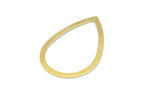 Pirinç Damla Takılar, 1 Delikli 24 Ham Pirinç Damla Takı, Küpe Takıları, Bulgular (36x24x0,80 mm) D0605