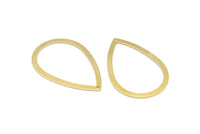 Pirinç Damla Takılar, 1 Delikli 24 Ham Pirinç Damla Takı, Küpe Takıları, Bulgular (36x24x0,80 mm) D0605
