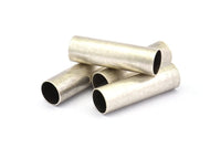 Industrial Long Tubes, 6 Antique Silver Plated Brass Industrial Long Tube Findings (30x9mm) Brc180--r027 H0688