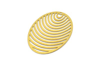 Brass Oval Charm, 10 Raw Brass Oval Earring Charms With 1 Hole, Findings (40x26mm) D0632