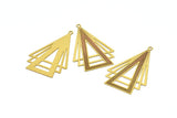 Brass Triangle Charm, 10 Raw Brass Triangle Charms With 1 Loop, Earrings, Pendants (43x27mm) D0629