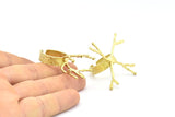 Claw Ring Settings - 2 Raw Brass 4 Claw Ring Blanks For Natural Stones V051