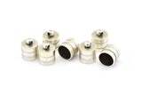 Silver End Cap, 6 Antique Silver Plated Brass End Cap ,  Cord Tip -10mm Cord End - (11x13.5mm) D0412 H0693