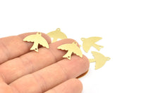 Brass Bird Connector, 50 Raw Brass Bird Connectors With 2 Holes, Charms, Findings (19mm) B0335