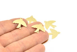 Brass Bird Connector, 50 Raw Brass Bird Connectors With 2 Holes, Charms, Findings (19mm) B0335
