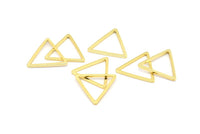 Gold Triangle Charm, 12 Gold Plated Brass Open Triangle Ring Charms (17x1mm) Bs 1025