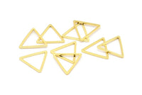 Gold Triangle Charm, 12 Gold Plated Brass Open Triangle Ring Charms (17x1mm) Bs 1025