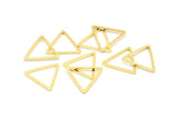 Gold Triangle Charm, 12 Gold Plated Brass Open Triangle Ring Charms (17x1mm) Bs 1025