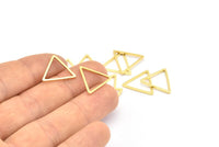 Gold Triangle Charm, 12 Gold Plated Brass Open Triangle Ring Charms (17x1mm) Bs 1025