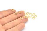 Altın Altıgen Yüzük, 24 Altın Kaplama Pirinç Altıgen Yüzük (6x1mm) D0012