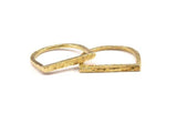 Brass Ring Charm, 5 Hammered Raw Brass Boho Rings 16.5 - 17.5 - 18mm