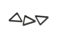 Black Triangle Charm - 6 Oxidized Brass Black Triangles (24x2mm) D0015