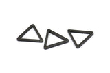 Black Triangle Charm - 6 Oxidized Brass Black Triangles (24x2mm) D0015