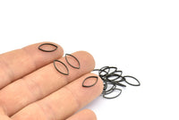 Black Marquise Ring , 100 Oxidized Brass Black Marquise Ring, Connector, Charms (6x12x0.5mm) D0039 H0908
