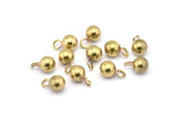 Brass Ball Charm, Raw Brass Ball Charms (6mm) N0586