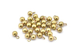 Brass Ball Charm, Raw Brass Ball Charms (6mm) N0586