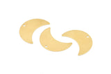 Brass Moon Charm, 10 Raw Brass Moon Charms with 1 Hole, Pendants, Earrings (22x10x0.50mm) D0750