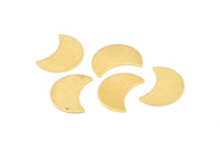 Brass Moon Blank, 10 Raw Brass Crescent Moon Blanks (15x8x0.80mm) D0666