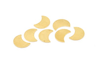 Brass Moon Blank, 10 Raw Brass Crescent Moon Blanks (15x8x0.80mm) D0666